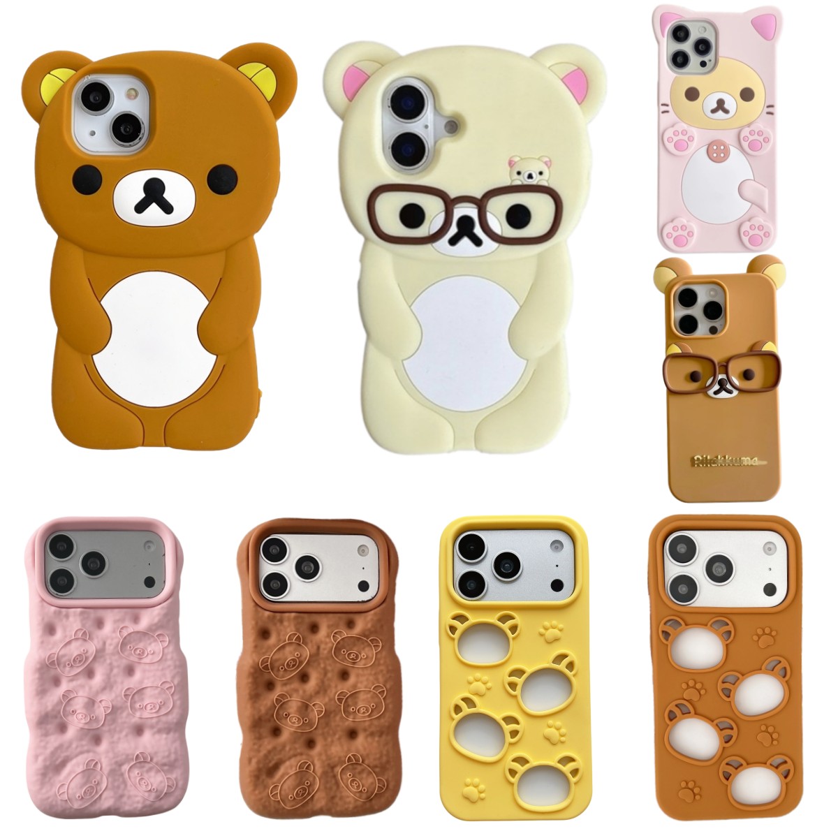 Y2K Phone Accessories - 너무 귀여운 3D 만화 테디베어 아이폰