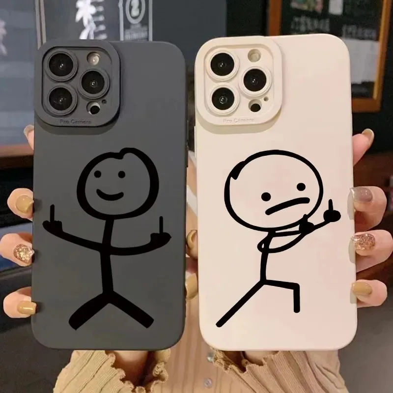 Xo Phone Accessories - 귀여운 만화 매치맨 무광 실리콘 폰
