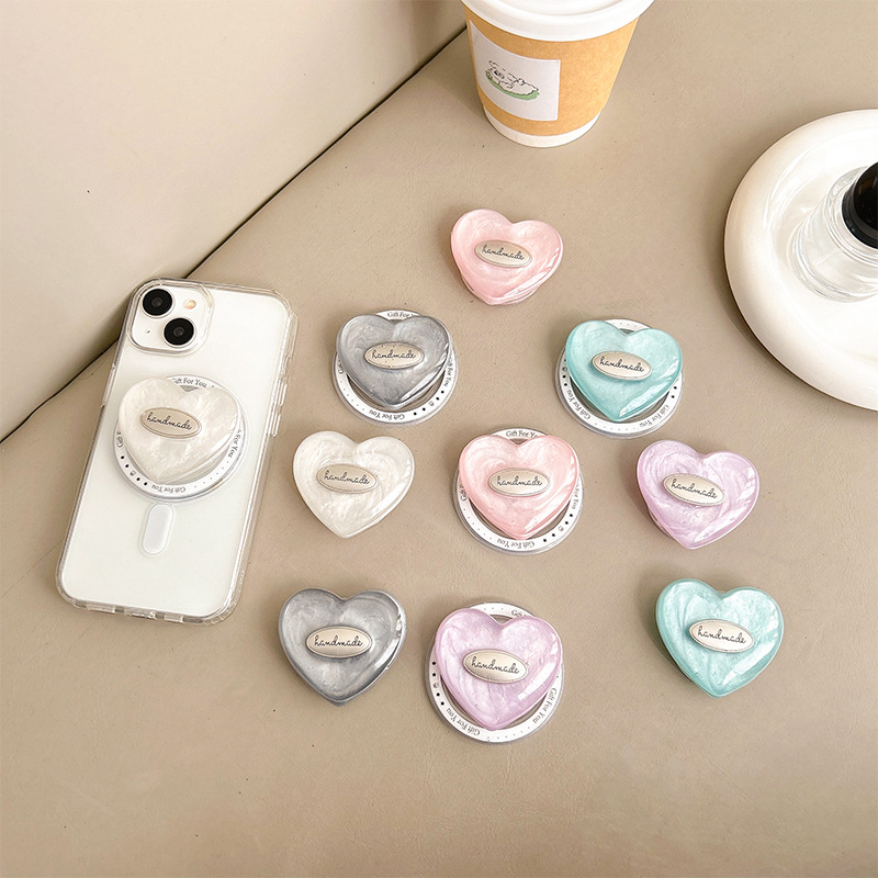 Pop Socket Grip - 한국어 INS 블링 쉘 패턴 러브