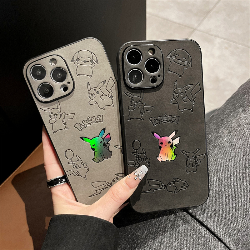 Xo Phone Accessories - 만화 피카츄 인조 가죽 레이저 폰