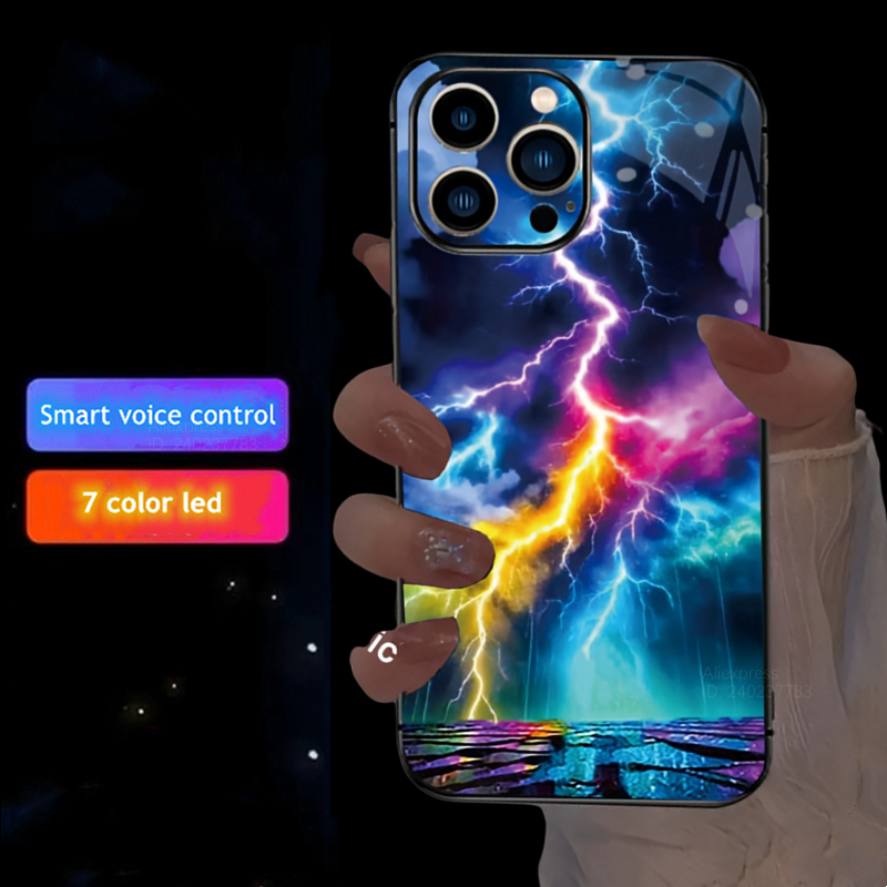 Led Flash Case - 풍경 무지개 LED 폰 케이스 아이폰
