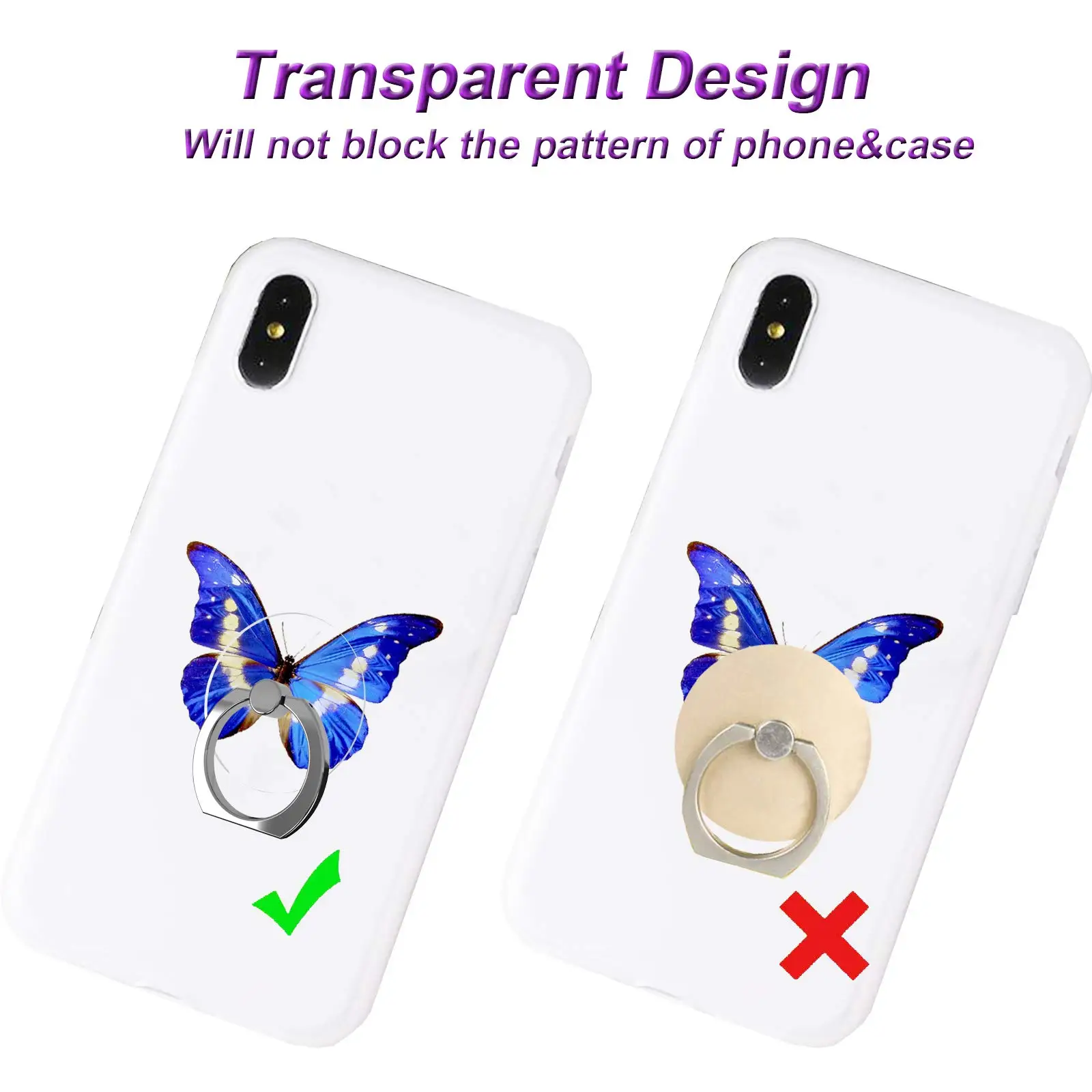 투명 휴대폰 링 홀더 스탠드 360 °   회전 투명  - Pop Socket Grip 리뷰 및 가격