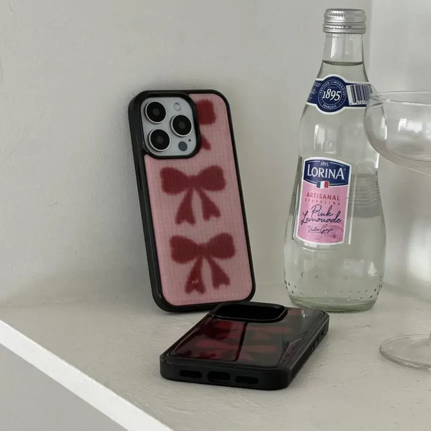 겨울 풀스크린 귀여운 빨간 리본 광택 표면 폰 케이스  - Y2K Phone Accessories 리뷰 및 가격