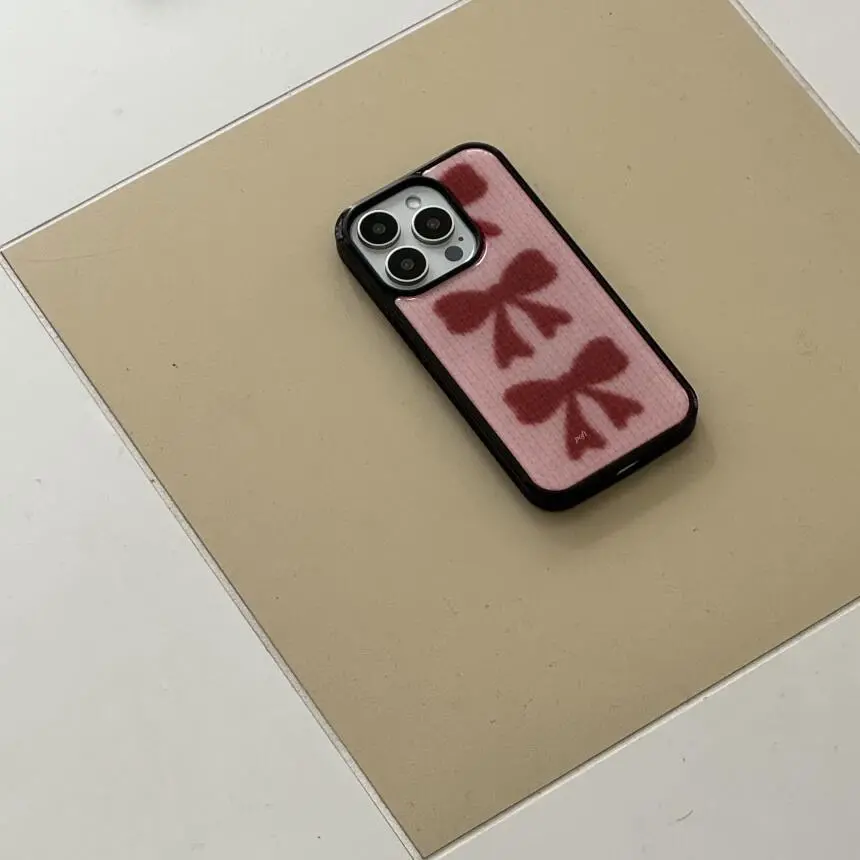 겨울 풀스크린 귀여운 빨간 리본 광택 표면 폰 케이스  - Y2K Phone Accessories 리뷰 및 가격