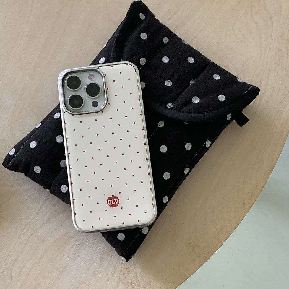 한국 고급 만화 스타일 애플 물방울 무늬 민트 그린 폰 - Y2K Phone Accessories 리뷰 및 가격