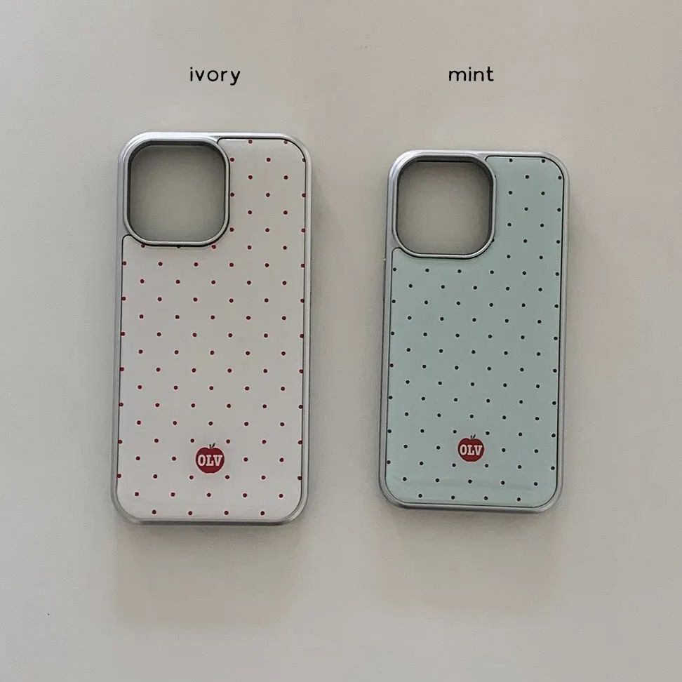 한국 고급 만화 스타일 애플 물방울 무늬 민트 그린 폰 - Y2K Phone Accessories 리뷰 및 가격