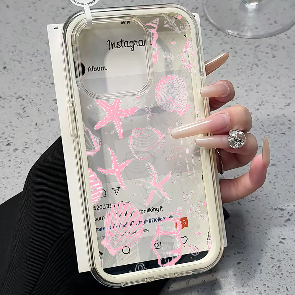 여름 핑크 조개껍질 투명 폰 케이스 아이폰 17 13  - Xo Phone Accessories 리뷰 및 가격