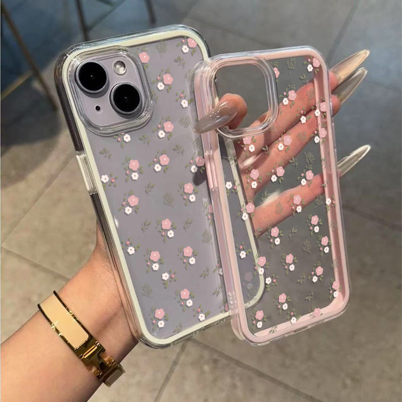 그린 리프 핑크 꽃 2in1 투명 소프트 TPU 폰 케 - Xo Phone Accessories 리뷰 및 가격