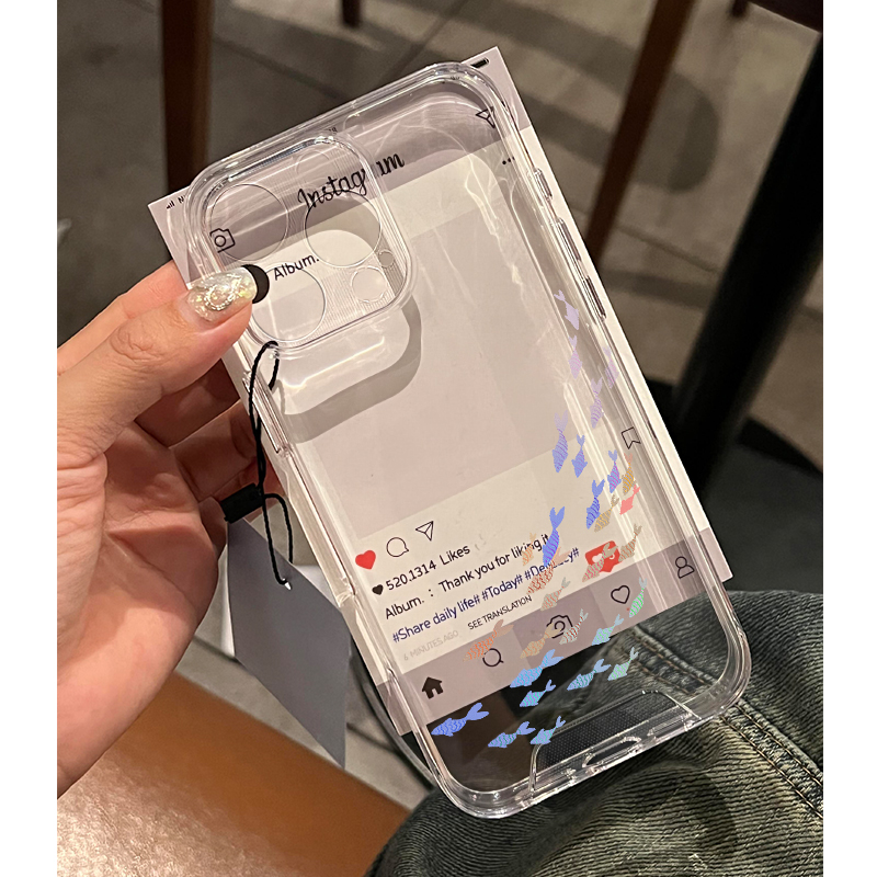 작은 물고기 그룹 창의적인 만화 귀여운 투명 폰 케이스 - Y2K Phone Accessories 리뷰 및 가격