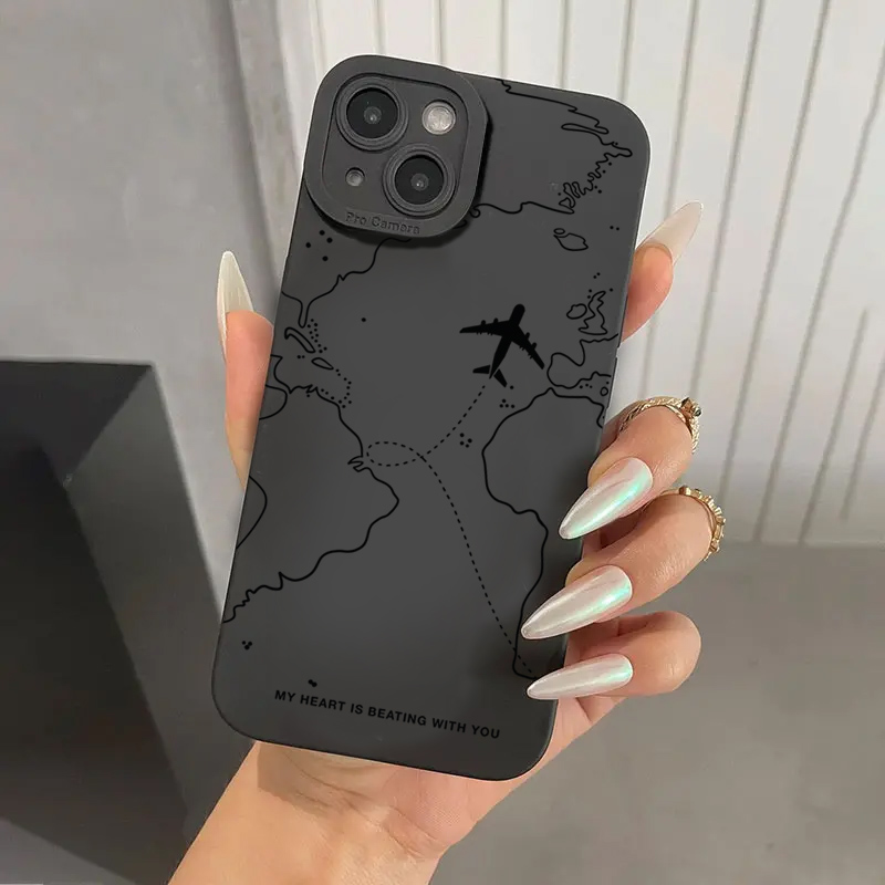 여행에서 영감을 받은 비행기 경로 디자인 범퍼 폰 케이 - Xo Phone Accessories 리뷰 및 가격
