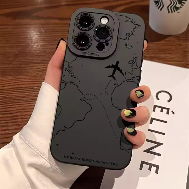 여행에서 영감을 받은 비행기 경로 디자인 범퍼 폰 케이 - Xo Phone Accessories 리뷰 및 가격