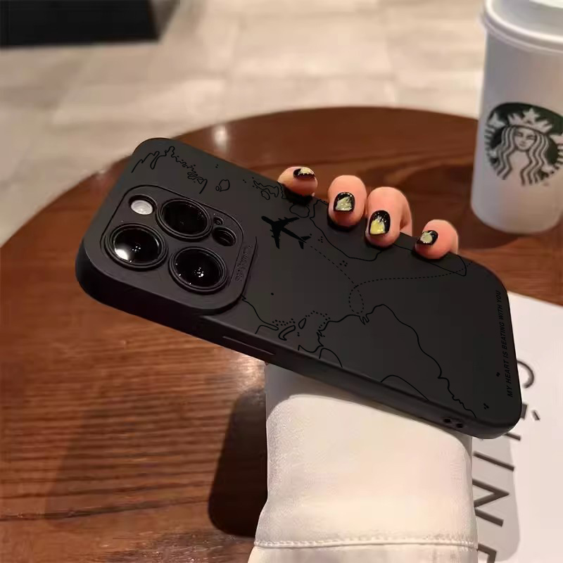 여행에서 영감을 받은 비행기 경로 디자인 범퍼 폰 케이 - Xo Phone Accessories 리뷰 및 가격