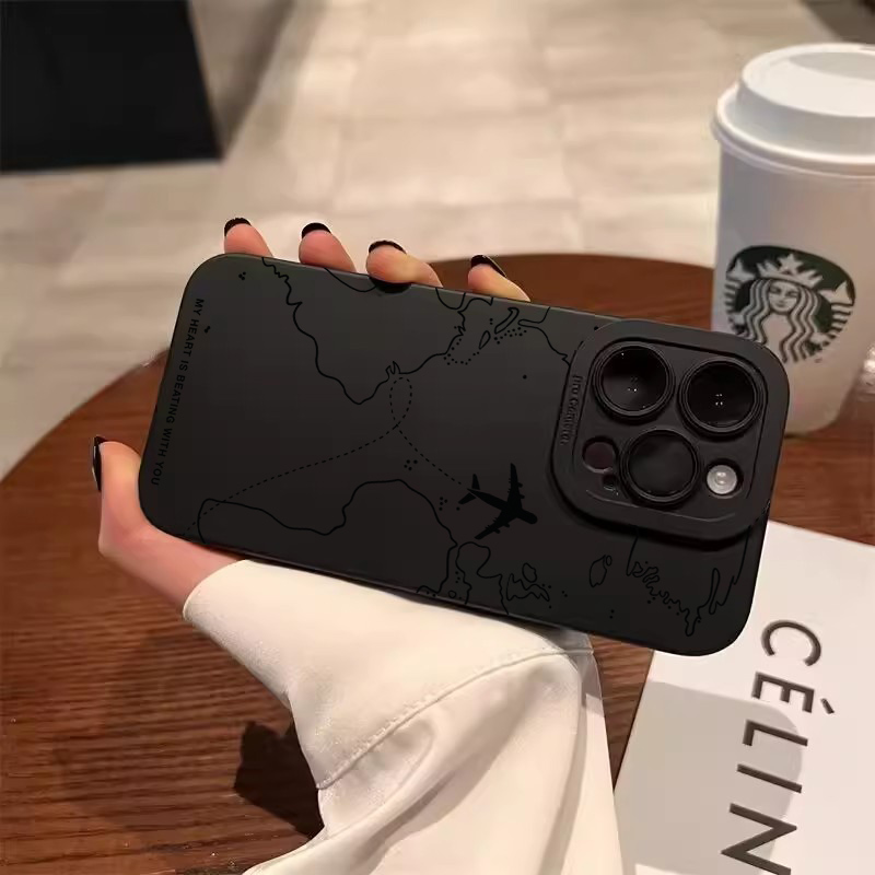 여행에서 영감을 받은 비행기 경로 디자인 범퍼 폰 케이 - Xo Phone Accessories 리뷰 및 가격