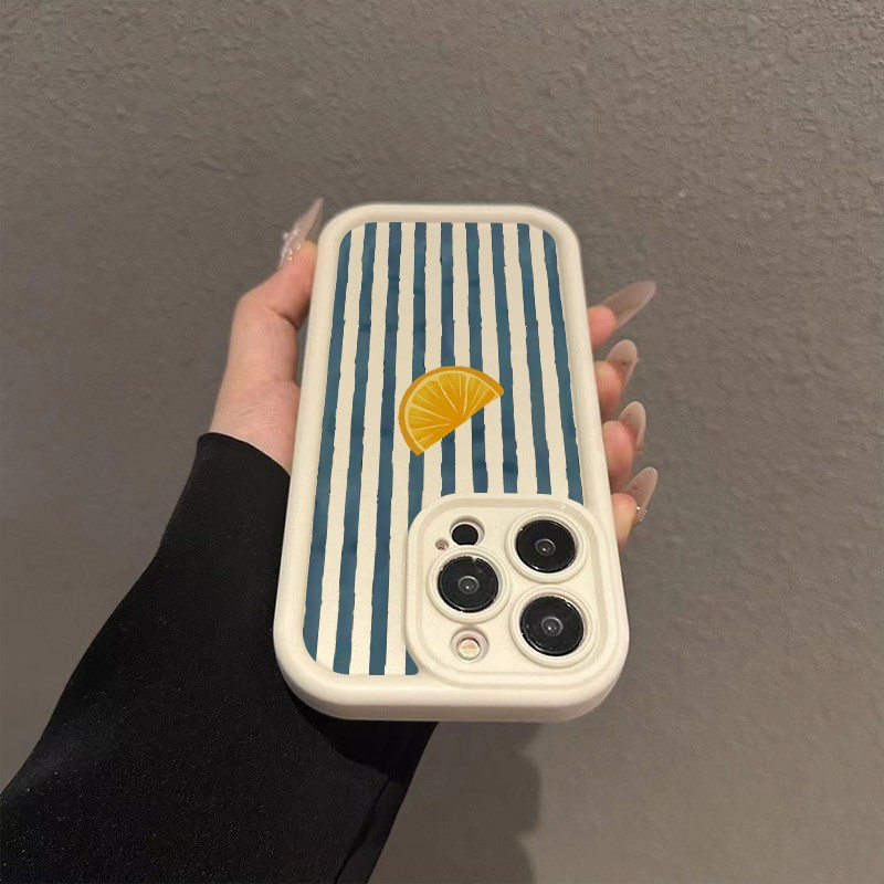 줄무늬 레몬 슬라이스 패턴 아이폰 17 16 15 14 - Xo Phone Accessories 리뷰 및 가격