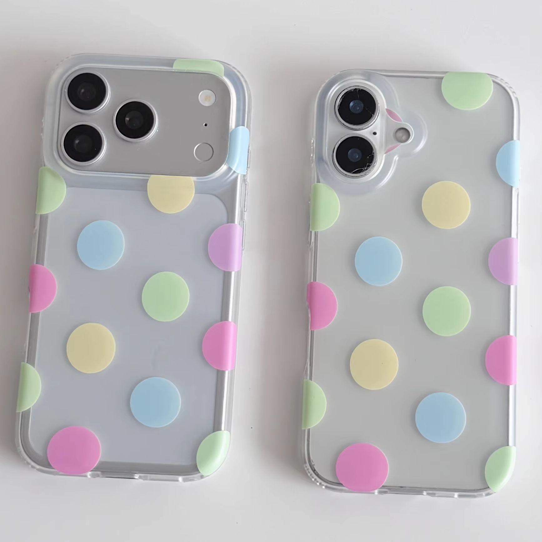 한국 인스 컬러풀 폴카 도트 무광 폰 케이스 아이폰 울 - Y2K Phone Accessories 리뷰 및 가격