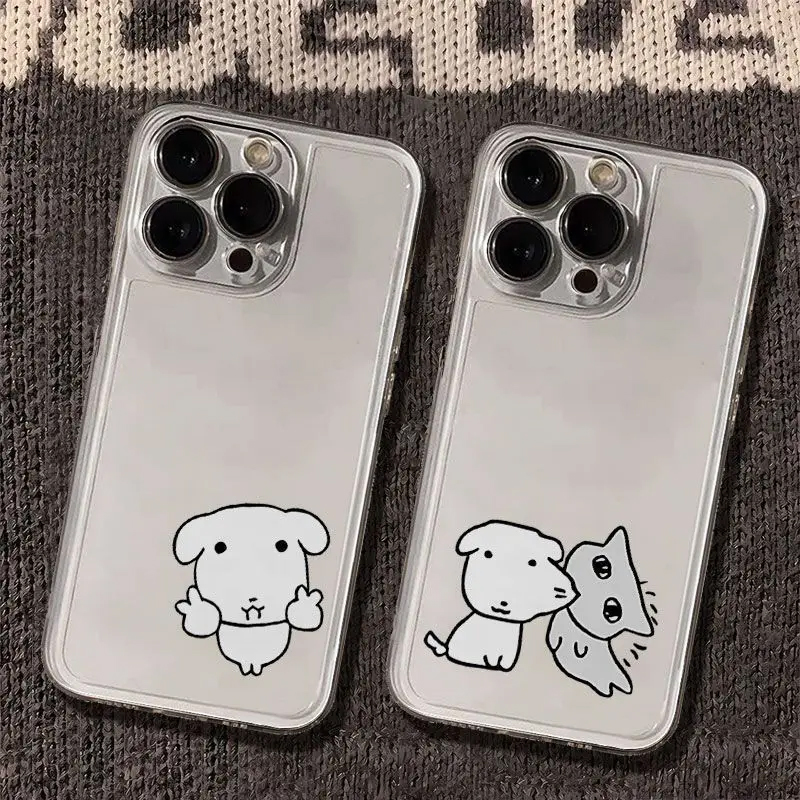 새로운 한국 귀여운 강아지 고양이 커플 투명 폰 케이스 - Y2K Phone Accessories 리뷰 및 가격