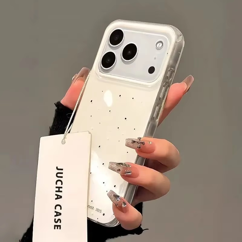 심플한 한국 스타일 흰색 스플래터 물방울 무늬 폰 케이 - Y2K Phone Accessories 리뷰 및 가격