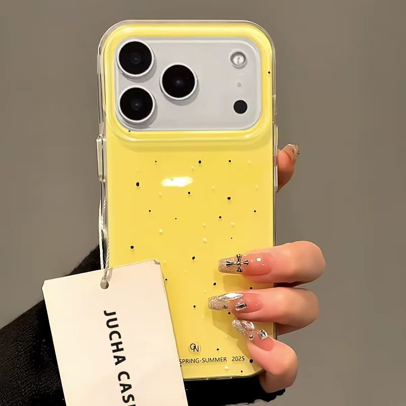 심플한 한국 스타일 흰색 스플래터 물방울 무늬 폰 케이 - Y2K Phone Accessories 리뷰 및 가격