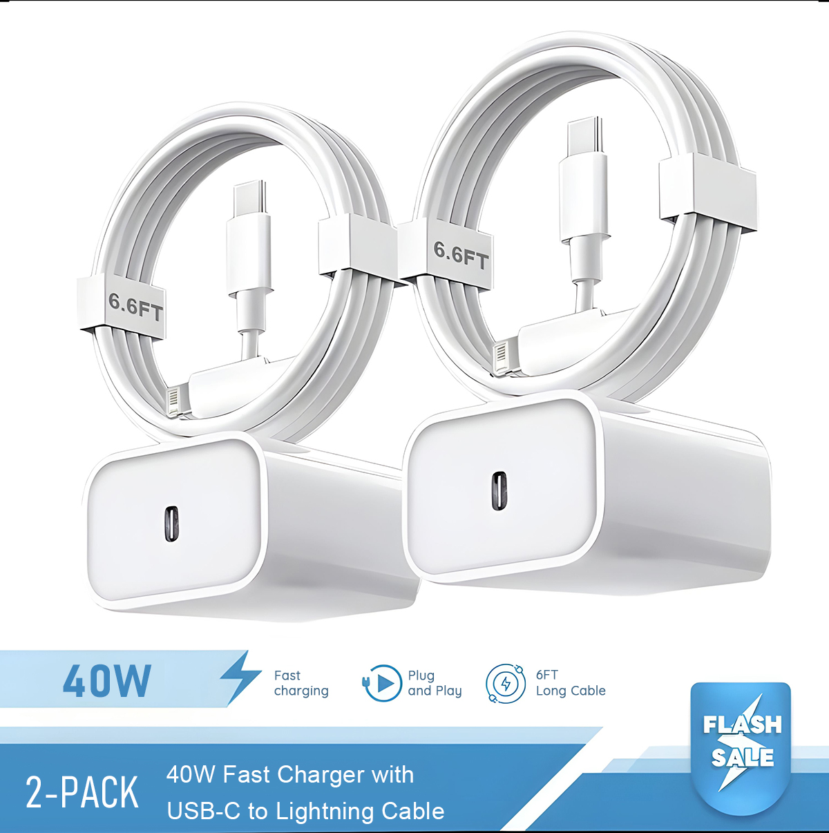 2-4세트 40W 고속 충전기 아이폰 14 13 12  - Phone Accessories Nothing 리뷰 및 가격