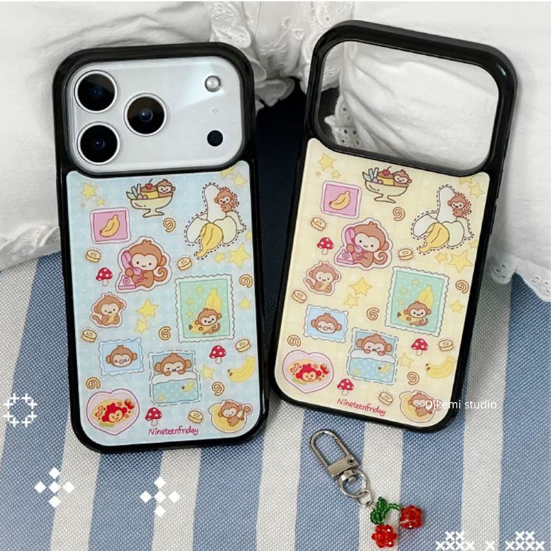 한국 인스 블루 옐로우 몽키 바나나 무광 폰 케이스 아 - Y2K Phone Accessories 리뷰 및 가격