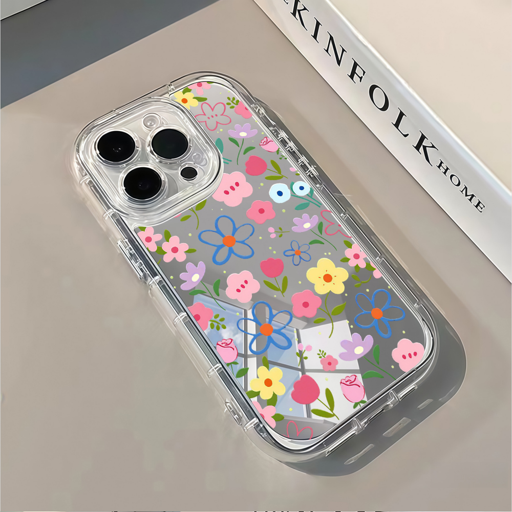 한국 스타일 꽃무늬 실버 미러 폰 케이스 아이폰 17  - Xo Phone Accessories 리뷰 및 가격